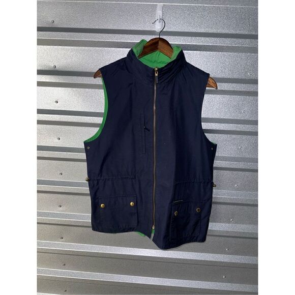 Lauren Ralph Lauren Green & Navy Reversible Gilet Vest Size L - Picture 2 of 11